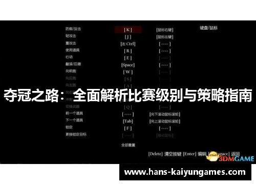 夺冠之路:全面解析比赛级别与策略指南 夺冠之路:全面解析比赛级别与策略指南